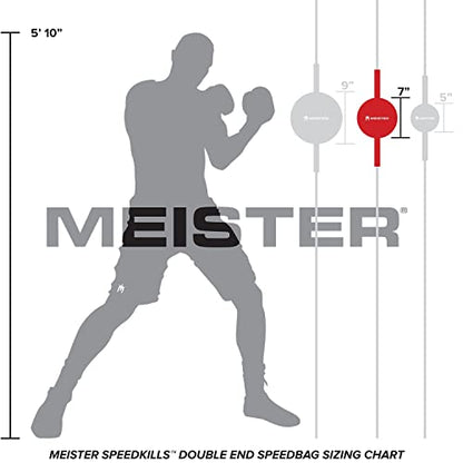 Meister SpeedKills Double-End Leather Speed Bag w/Bungees & Lightweight Latex Bladder - style: Large (9.0")