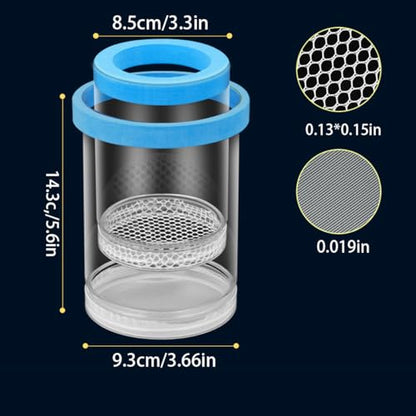 Aquarium Fish Tank Breeding Box, Floating Hatchery Isolation Cage with EVA Buoyancy Sponge Circle,Freely Adjustable Height Design,Large Size Rearing Container for Small Fish, Guppy - color: White, size: 5.6*3.6in