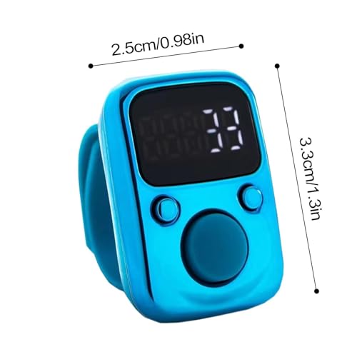 Clicker Counter Portable Hand Finger Counting Clicker | Smart for Family Friends Home Young People Elderly Office Daily Wear - color: Blue