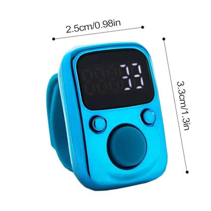 Clicker Counter Portable Hand Finger Counting Clicker | Smart for Family Friends Home Young People Elderly Office Daily Wear - color: Blue