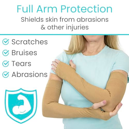 Vive (2 Pairs) Arm Protectors for Thin Skin and Bruising - Protective Geri Arm Sleeve Guards for Elderly, Men & Women - size: Medium