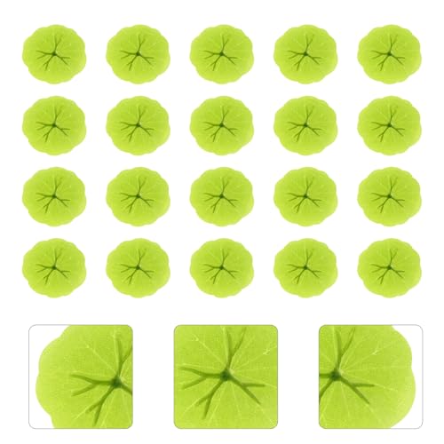Wakauto 40pcs 6cm Artificial Floating Water Lily Pads Imitation Lotus Leaves Simulation Pond Decor for Aquarium Fish Tank and Garden Home Display