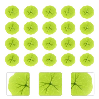 Wakauto 40pcs 6cm Artificial Floating Water Lily Pads Imitation Lotus Leaves Simulation Pond Decor for Aquarium Fish Tank and Garden Home Display