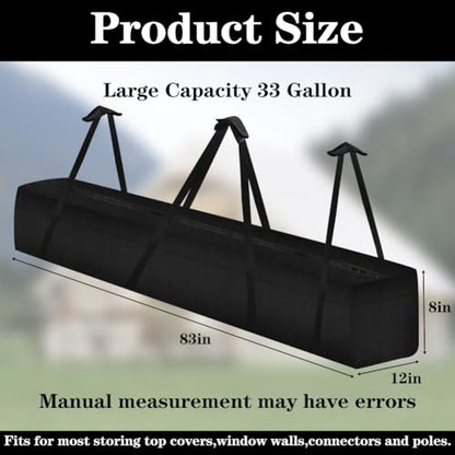 Large Tent Storage Bag Tent Pole Bag - 83''L x 12''W Heavy-Duty 600D Oxford Canopy Pole Bag with Reinforced Handles and Dual Zipper, Suitable for Various Party Tent Canopy Models