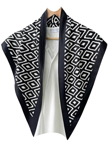 Triangle Shawls Scarf Head Hair Neck For Women Scarves Fashion Silk Feeling Lady Lightweight 51 * 23.6inch - color: K26-black Background With（51*23.6inch）