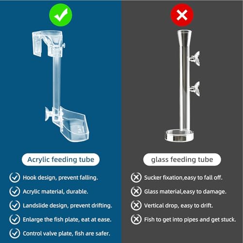 Aquatic Fish Feeding Disk - Glass Shrimp Feeder Tube Set, Clear Suction Cup Feeder Tray, Tank Feeding Station | Aquarium Care Tool for Pets | Easy Feed Solution for Shrimp Fish Snails - size: 17CM feeding tube + cleaning brush + feed spoon