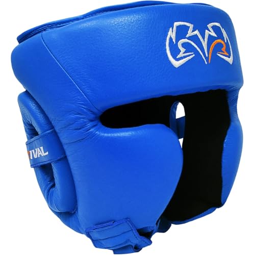 RIVAL Boxing RHG2 Hybrid Headgear - Ultra-Thin, Super-Sleek Design, Compact Training Style with Cheek Guards - color: Blue, size: Small
