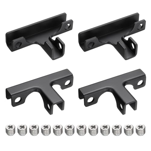 uxcell 4Pcs Glass Fixing Clip, for 11-12mm T-Shaped Glass Combination Fixing Bracket, Aluminum Alloy Reinforced Clip Clamp for Glass Display Cabinet, Fish Tank (Black) - color: Black, size: 11-12mm