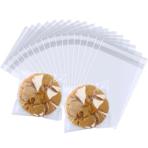 PigPotParty 4x4 in Small Clear Cellophane Treat Bags, Self-Sealing, 200 Pcs - color: 4"x4" (200pcs)