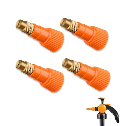 4 Pack Pump Sprayer Nozzle Tips Replacement Caps for Garden Sprayer Brass Core Gear Mister Spray Bottle Nozzles Fits 1.5L 2L 3L 0.5 Gallon Tank Replacement Cap for Water Spraying
