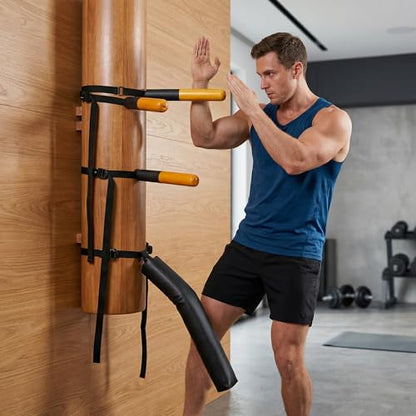 Wing Chun Dummy for Martial Arts Training - Wall Mount & Portable Options - Interchangeable Spring Arms for Martial Arts, Boxing, and Karate Practice (for Hard Objects)