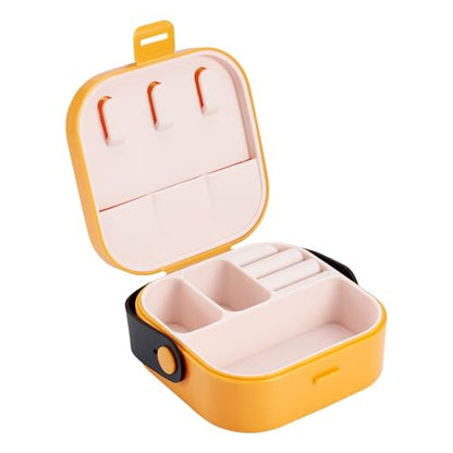 Silicone Jewelry Boxes Present Box,PU Leather Travel Jewelry Case,Mini Jewelry Box Travel Jewelry Box Jewelry Gift Boxes Necklaces Earrings Bracelets Boxes for Women,Orange - color: Orange
