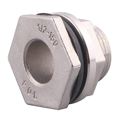 DERNORD 3/4” Female Bulkhead Water Tank Connector Stainless Steel Bulkhead Fittings - size: 3/4 Inch, style: Pack of 1