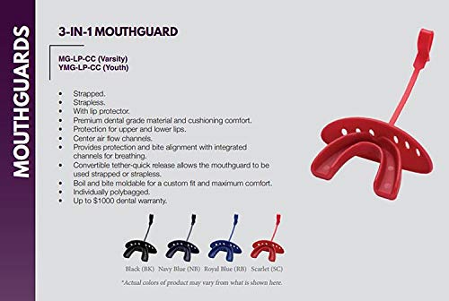 ADAMS USA 3-In-1 Lip Protector Varisty Mouth Guard with Strap - color: Royal Blue
