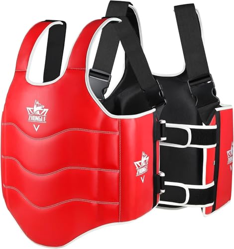 Boxing Chest Protector Adjustable MMA Taekwondo Muay Thai Chest Protector, Boxing Training Heavy fist, Adjustable Shield, Martial Arts Upper Abdomen Protective pad, Taekwondo