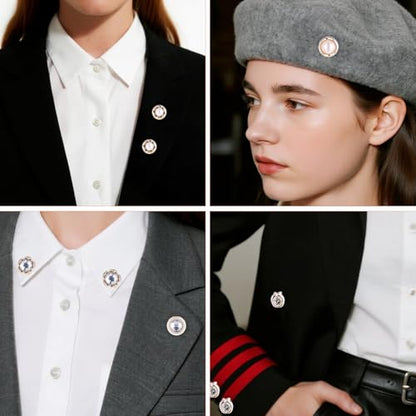 20 PCS Women Shirt Brooch Buttons No-Sew Invisible Pearl Brooch Buttons Cover Up Lapel Pins Blouse Modesty Pin Prevent Accidental Exposure Decorative Pins for DIY Cardigan Bag Dress Clothes