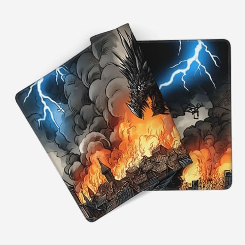 XXL Gaming Mouse Pad 35.4x15.7 Inch, Large Extended Desk Mat | Mousepad with Dragon Design, Non-Slip Rubber Base, Water-Resistant Surface and Stitched Edges for Gaming, Office & Home - color: Dragon