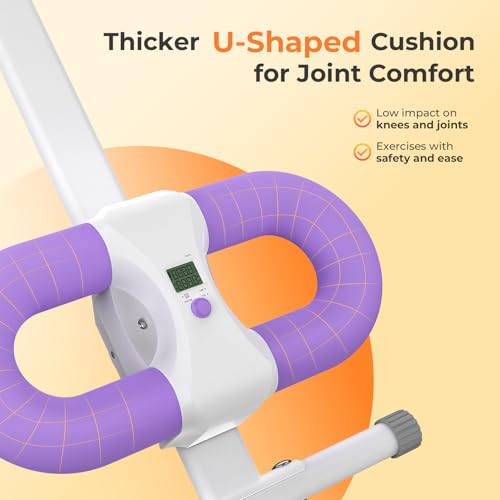 OWLSKY Ab Machine, Adjustable Ab Trainer Machine for Abs Workout at Home Gym, Foldable, Knee Protection, LCD Monitor, Device Holder, 400 LBS,Abdominal Trainer for Stomach Workout - style: Purple
