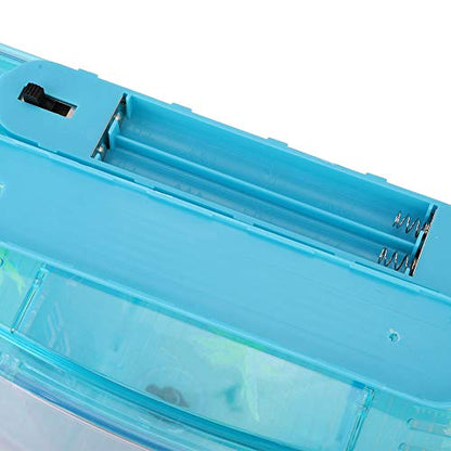 Acrylic Fish,Bowl, Aquarium Fish LED Acrylic Three Divisions Breeding Isolation Box for Small Fishes (Blue)