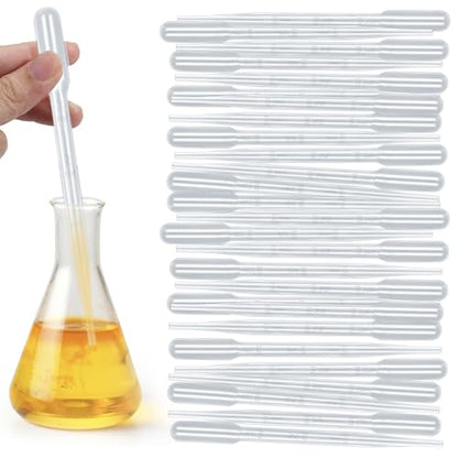 120Pcs Plastic Transfer Pipettes 3ml Dropper for Oil | Disposable Dropper, Eyedropper Water Droppers, For Craft Lab Resin Paint - size: 3ml