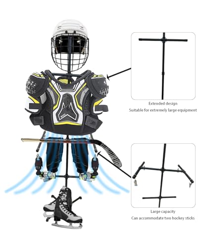 Hockey Equipment Drying Rack,Heavy Duty Metal Sports Hockey Gear Drying Rack,Ice Hockey Drying Rack for Hockey, Football, Lacrosse Gloves, Pads, Helmets