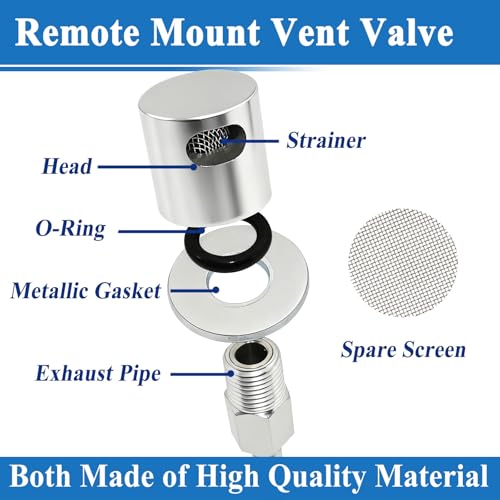 2Pcs Remote Mount Vent Valve for Fuel Tanks | Tank Vent Line Replacement Part, 5/16'' Barb Size, Detachable - color: 2 Pack