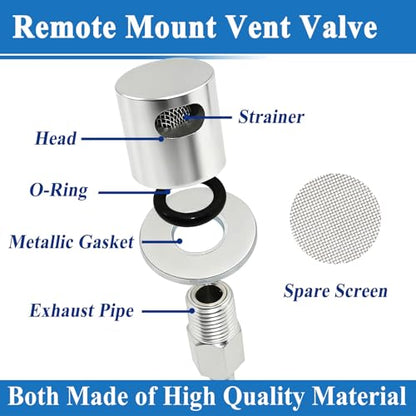 2Pcs Remote Mount Vent Valve for Fuel Tanks | Tank Vent Line Replacement Part, 5/16'' Barb Size, Detachable - color: 2 Pack