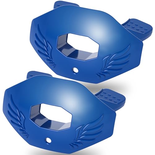 2Pcs Youth Football Mouthguard,Football Mouthpiece with Strap,No Boil. | Soft and Durable, Maximum Breathing Channel - color: Blue