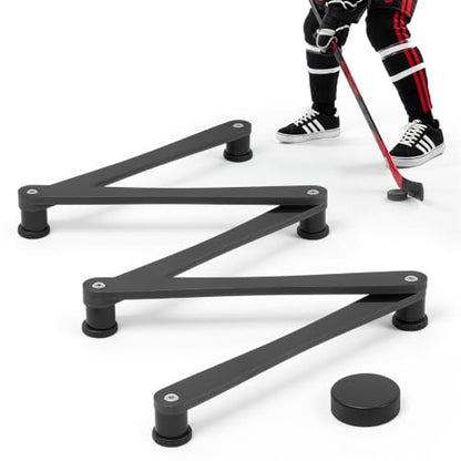 VEVOR Hockey Training Equipment, 5-Section Adjustable Hockey Stick Handling Trainer, Portable On/Off Ice Trainer, Lightweight Solid Sports Tool for Puck Control, Reaction Time, Hand-Eye Coordination