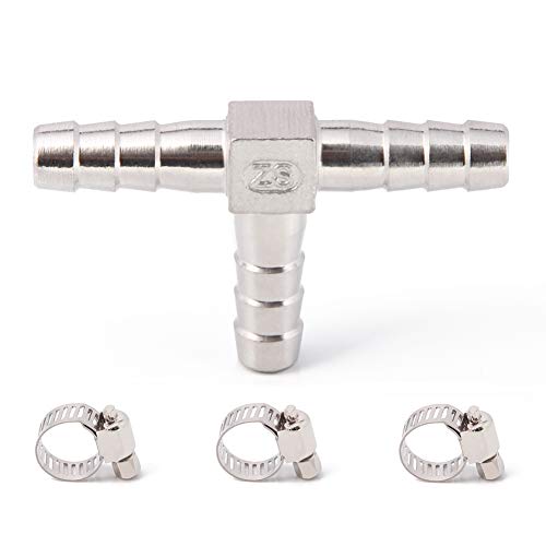 Stainless Steel 1/2" Hose Barb Tee 3 Way T Shaped Co2 Splitter - size: 1/2" x 1/2" x 1/2"