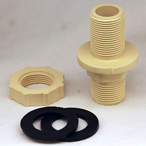 PBF075D CPVC Double Male 3/4" Pipe Threaded Bulkhead Fitting (1)