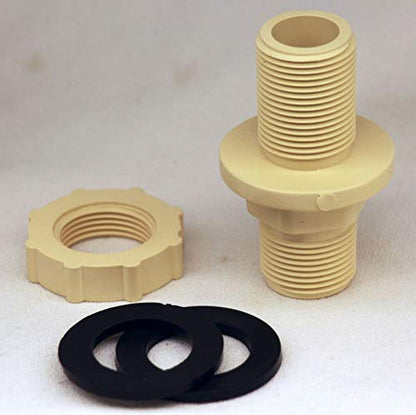 PBF075D CPVC Double Male 3/4" Pipe Threaded Bulkhead Fitting (1)