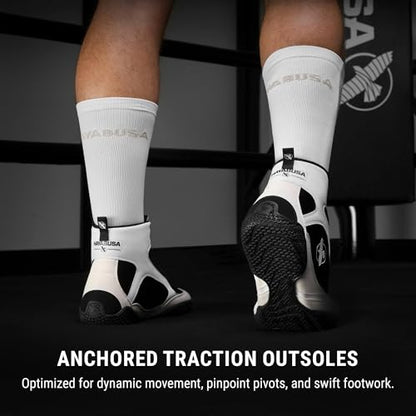 Hayabusa Pro Boxing Shoes for Men & Women - color: White, size: 7.5 Women/6 Men
