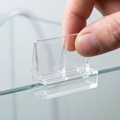 20pcs Fish Tank Lid Locking Clips - Transparent Terrarium Lid Clips - DIY Acrylic Fish Tank Cover Bracket for Home and Office Aquarium Box 6mm