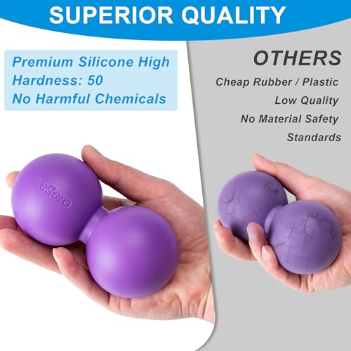 Aegero Peanut Massage Ball-Double Lacrosse Massage Ball, Mobility Ball for Myofascial Release,Yoga Therapy,Trigger Point Therapy,Muscle Knots and Acupoint Massage (Blue Firm Ball) - color: Blue