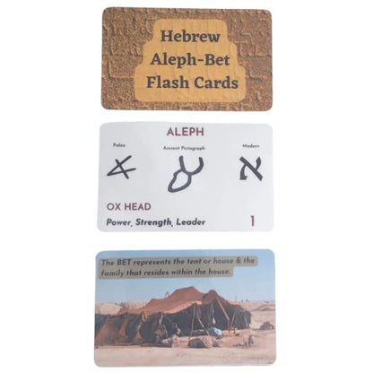 Hebrew Aleph Bet Flashcards, Paleo, Ancient Pictograph and Modern Letters, Biblical Hebrew