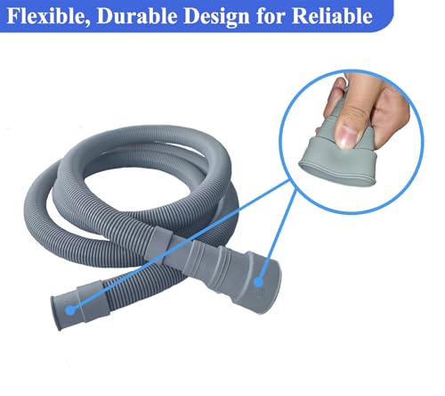 10ft Washing Machine Drain Hose Extension Kit | Universal for Washer, Dishwasher & Dehumidifier, 7-Piece Set with U-Bracket, 4 Clamps & Adapter - size: 10Feet