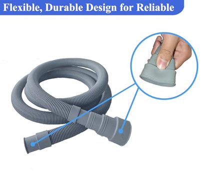 10ft Washing Machine Drain Hose Extension Kit | Universal for Washer, Dishwasher & Dehumidifier, 7-Piece Set with U-Bracket, 4 Clamps & Adapter - size: 10Feet