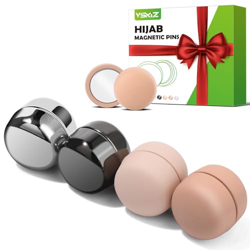 Strong Magnetic Hijab Pins, 4 Pack Powerful Hijab Magnets Multi-Purpose Pinless Magnet Pins, Colorful Scarf Magnetic Pin No-Snag Button Brooch Clasp for Clothing Dress Scarves - color: Elegant Style, size: 4pcs