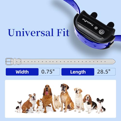 Waterproof TPU Replacement Strap for Dog Training Collar, 27.5 in - color: Blue