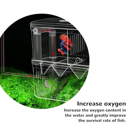 Mipukbay Large Aquarium Isolation Breeding Box, Acrylic Transparent Aquarium Breeder Box for Fish Fry Hatching, Shrimp Breeding, Betta, Guppy, Killifish, Clownfish, Suitable for 5-40 Gallon Tanks - size: Large