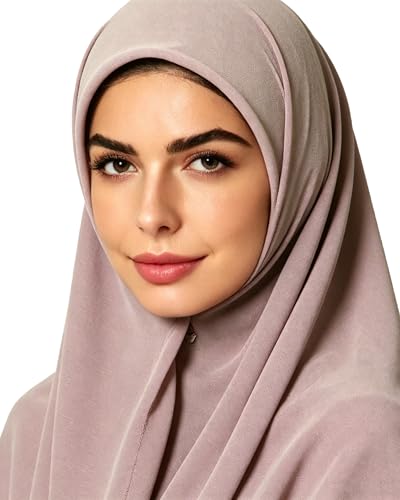 Lina & Lily Premium Chiffon Hijab Head Scarf Shawl Wrap for Muslim Women Square 58'' x 58'' - color: Nude