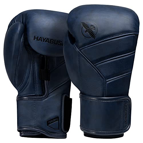 Hayabusa T3 LX Leather Boxing Gloves | Leather Boxing Gloves, Training Gloves Men and Women, Sparring Gloves, Heavy Bag Gloves, 16oz Boxing Gloves, Muay Thai Gloves - color: Indigo, size: 12oz