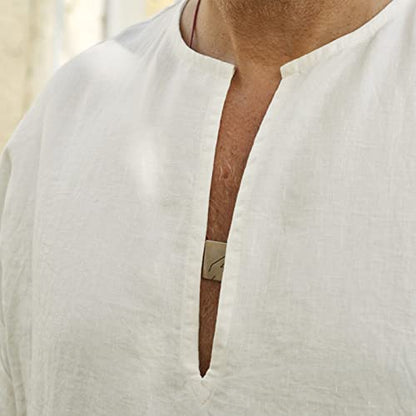 Mens Muslin Robe Full Length Long Sleeve Tops V Neck Kaftan Lightweight Pullover Thobe Comfy Nightshirts - color: A03 Grey, size: X-Large
