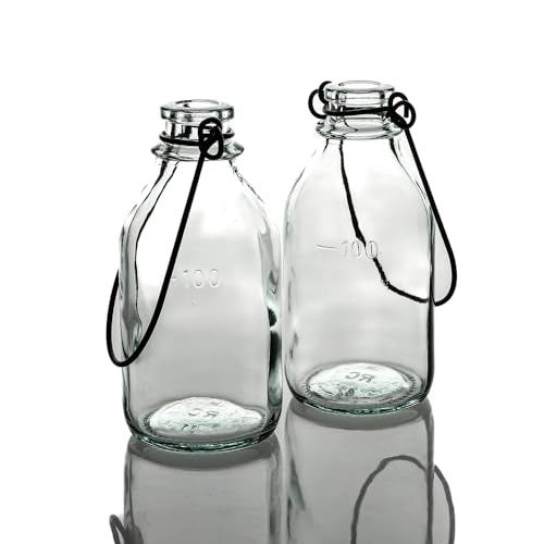 Richland Vintage Bottle Hanging Glass Vase Set of 12 - color: Clear, size: 4.25'' (Set 12)