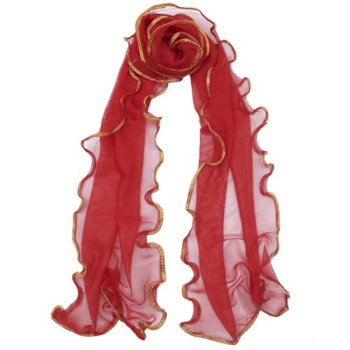 Scarf for Women Lightweight Sheer Shawl Wraps Soft Hair Head Scarf - color: Red