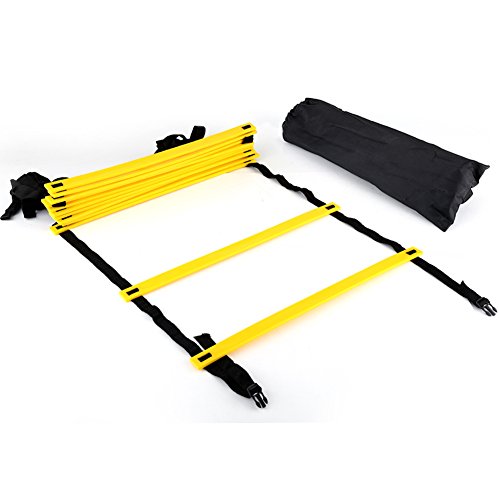 Tbest Speed Agility Training Ladder 12 Adjustable Flat Rungs 6m for Football Soccer