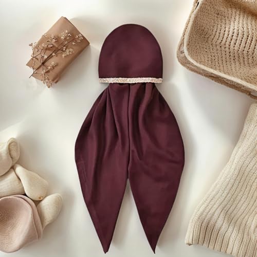 Instant Hijab for Women: Hijab Scarf, Hijabs for Women Muslim, Muslim Head Scarf, Easy Slip on - color: Burgundy