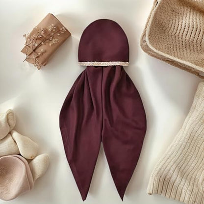 Instant Hijab for Women: Hijab Scarf, Hijabs for Women Muslim, Muslim Head Scarf, Easy Slip on - color: Burgundy