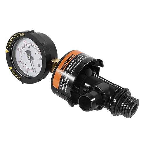 98209800 High Flow Manual Relief Valve/Air Relief Manual Valve Assembly with Pressure Gauge, Replacement for Pool and Spa Filter (1 PACK-98209800) - style: 1 PACK-98209800